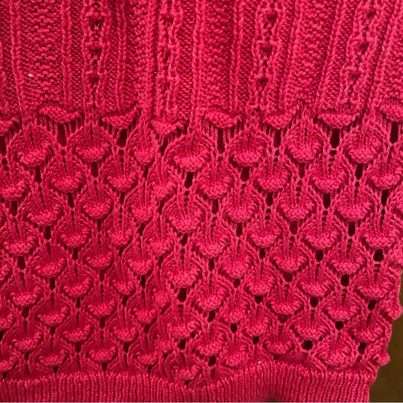 VTG cherry red cotton knit tank - Picture 3 of 6